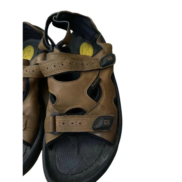 Footjoy 45692 FJ Men's Brown Strap Soft Spikes Golf Adjustable Sandals Size 12M - Picture 2 of 4